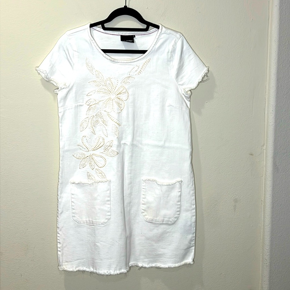 Nanette Lepore White Cotton Short Sleeve Dress